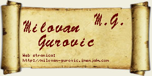 Milovan Gurović vizit kartica